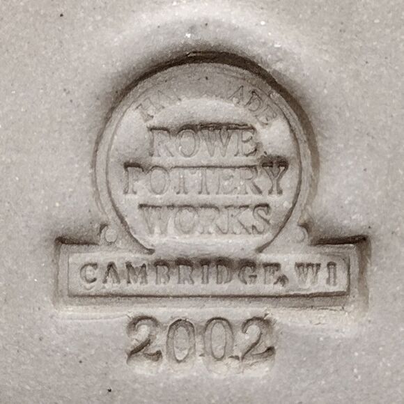 Rowe Pottery Pie Plate with Salt Glaze and Heart - Picture 2 of 3